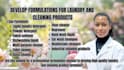 develop laundry detergent, cleaning detergent, and chemical product formulations
