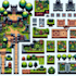 pixel art game assets tileset pixel background UI icons and objects