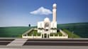 create a sketchup 3d model for a house, building, and mosque