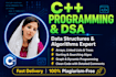 do c plus plus programming, oop, and data structures tasks