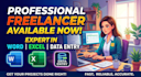 work on word,excel,word, data entry,convert,copy paste work