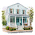 sketch architecture building with watercolor rendering