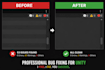 fix unity bugs, c sharp scripts, and build game mechanics