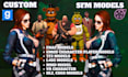 edit, port custom sfm models, fnaf models, gmod character playermodel tf2 l4d2
