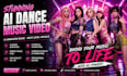 create stunning ai dance music video, ai animated music
