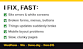 fix your broken wordpress or wix website errors and bugs same day