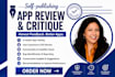 test review app, QA testing, website testing, ios app review for user experience