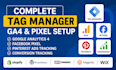 tag manager, google analytics 4,ga4, fb pixel, pinterest ads conversion tracking