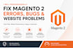 fix any issues bugs of magento 2 website