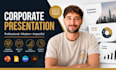 design corporate presentation, professional company deck, business slides