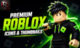 design premium roblox game icons and thumbnails