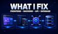 fix react js, next js, node js and API bugs fast