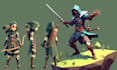 create stylized low poly 3d models, game props, characters, rigging, animations