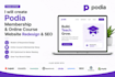 create podia membership website redesign design podia online course website SEO