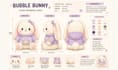 design custom plushie reference sheet, stuffed animal character or ych concept
