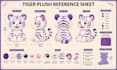 design a professional plush toy reference sheet for manufacturing
