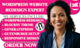 redesign wordpress website with gutenberg, blocksy theme, generatepress, kadence