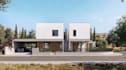 modernize mediterranean villa, render front elevation, concrete house,cgi render