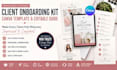 design full client onboarding kit, canva template, editable welcome guide