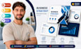 design business plan presentation, professional strategy deck, executive slides