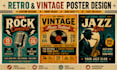 design a retro flyer, vintage poster or event flyer, vintage style