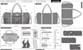 create bag tech pack handbag design duffle bag tote bag flat sketch for backpack