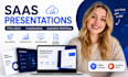 saas fundraising pitch deck, business proposal presentation, software deck