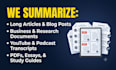 provide concise bullet point summaries of your articles