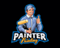 create high quality and beautiful painter mascot logo design