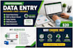 do accurate data entry, copy typing, PDF to word, excel work