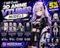 create 3d anime character models for vtuber, vroid, vrchat with rigging