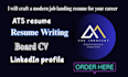 write an ats executive resume and professional CV