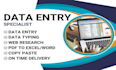 be your data entry and web research expert