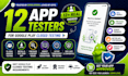 provide 12 app testers mobile app testers android app google play closed testing