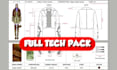 create clothing tech pack technical flats garment design apparel manufacturing