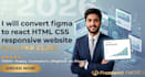 convert figma to react HTML CSS responsive website