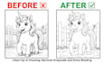 clean up ai coloring pages by removing grayscale and shading