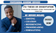 fix thesis, apa citation, references, editing, proofreading and formatting