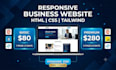 design responsive business website in HTML CSS tailwind