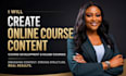 create online course content, course development, and kajabi courses