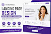 create wordpress landing page, wordpress one page website, sales funnel