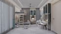 do a luxurious bedroom design 2d, 3d material selection