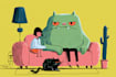digital illustration cartoon character