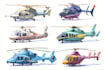 draw helicopter , airplane , aircraft , into a vector cartoon