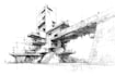 draw an architectural sketch in line art