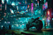 do cyberpunk scifi futuristic city