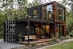design a shipping container house with realistic 3d renderings