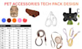 do dog harness, pet collar and pet accessories tech pack