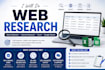 do accurate web research, data collection and internet research