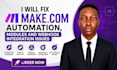 create make com modules, scenarios, API, webhook and make com ai agent